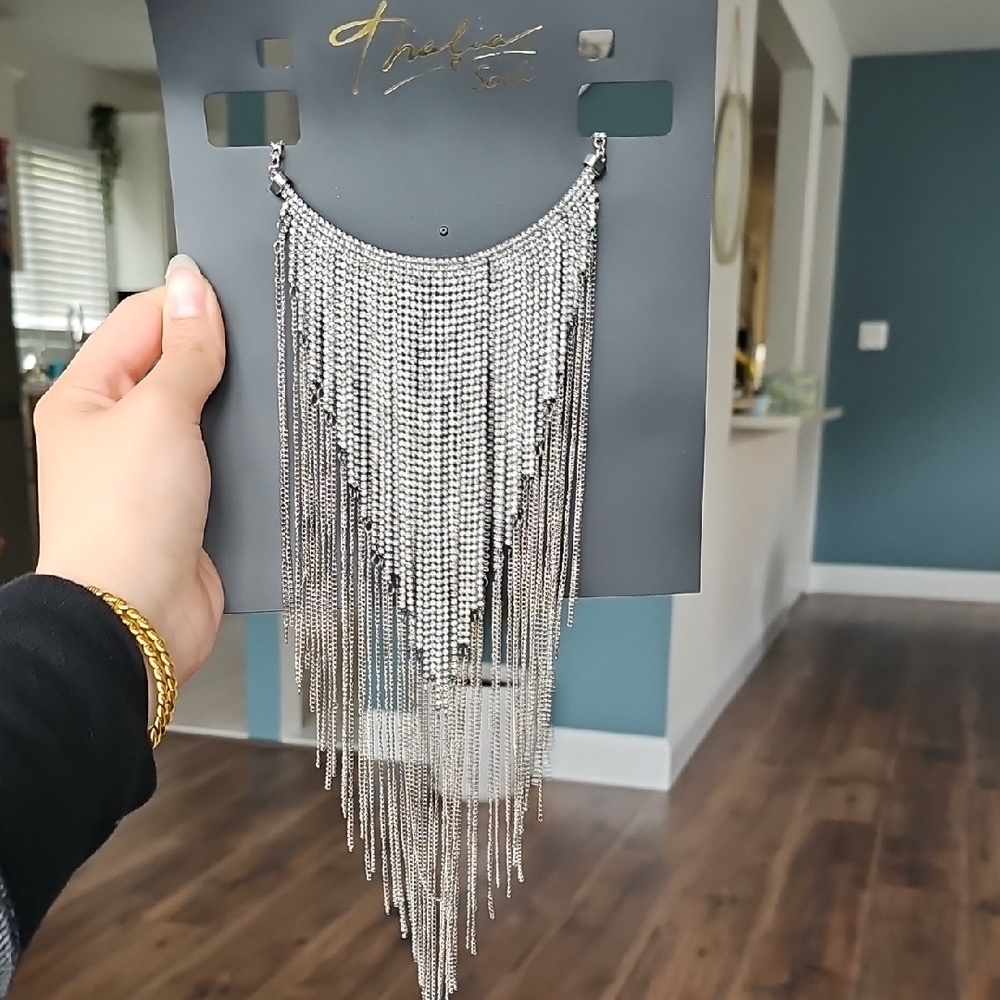 Silver Fringe Necklace